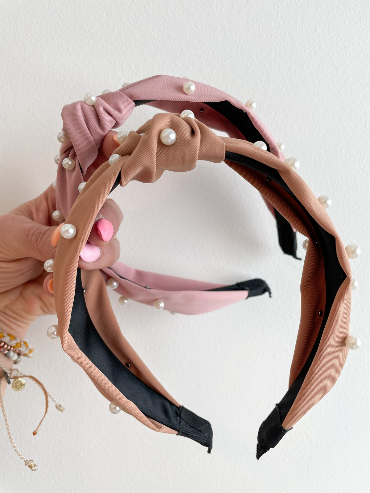 Pearl Headband Set - Cream & Blush